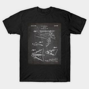 Scuba Diving Fins Patent - Deep Sea Diver Dive Coach Art - Black Chalkboard T-Shirt